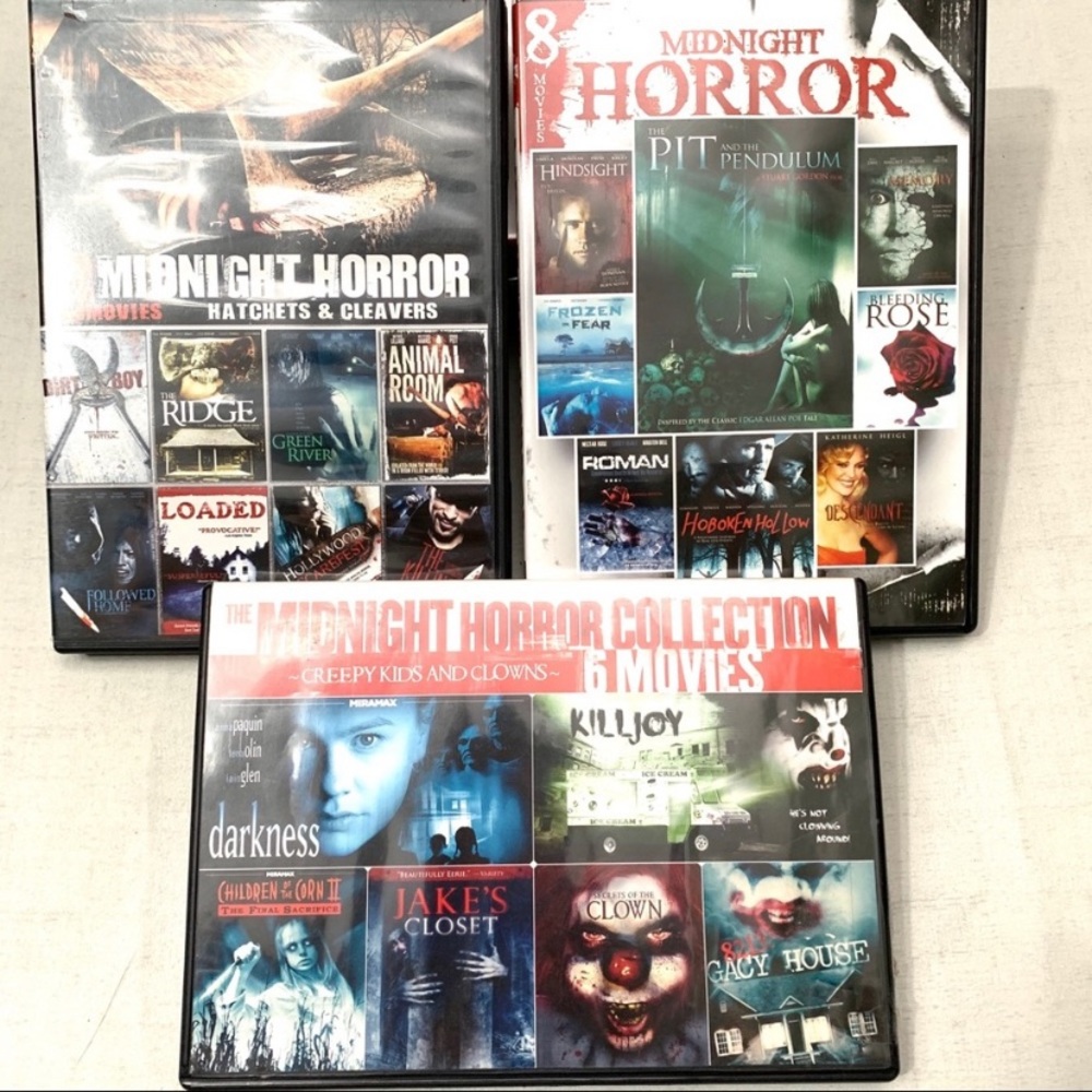 3 "Midnight Horror" movie collections/ 22 movies